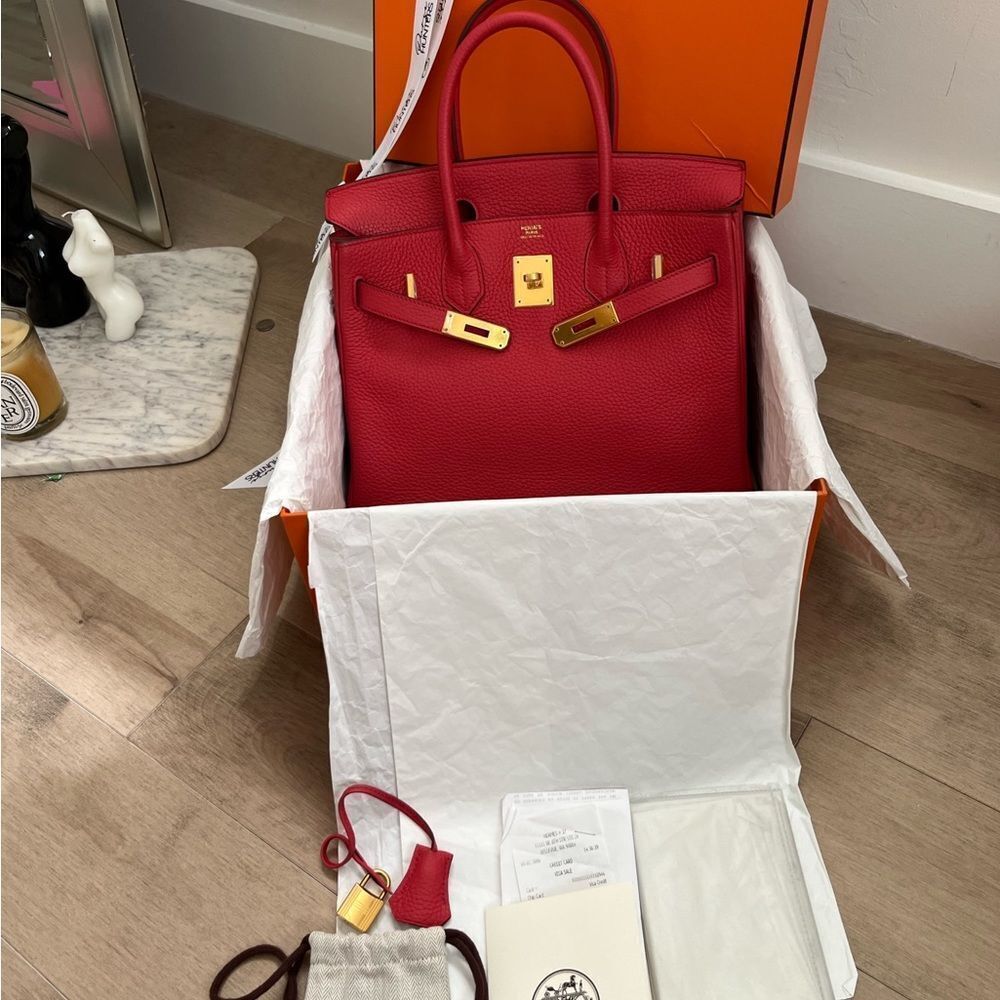 100% authentic NIB Hermes birkin 30 Bougainvillea pink Clemence GHW